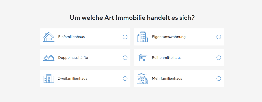Immobilienbewertung Eingabemaske