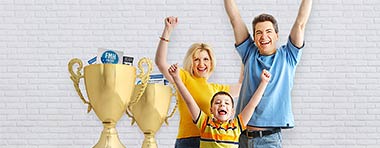 Familie, Mutter, Vater, Kind, Pokale