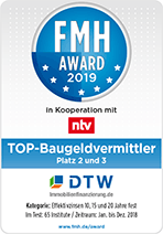 FMH-Award 2019 für DTW: Top Baugeldvermittler - Baufinanzierung