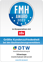 FMH-Award 2022 für DTW: Größte Kundenzufriedenheit - Baufinanzierung